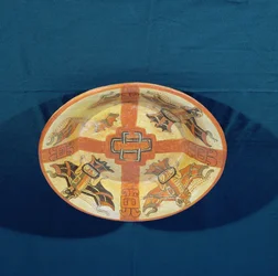 Grabgefäß gefunden in einem Grab von Balamku, Halbinsel Yucatán, Mexiko, Frühklassische Periode (300-600 n. Chr.)